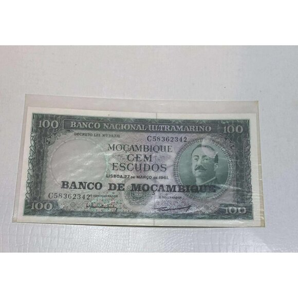 1961 Mozambique 100 Escudos banknote - Picture 3 of 4